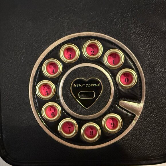 Betsey Johnson Crossbody Black Phone Purse - Picture 3 of 6
